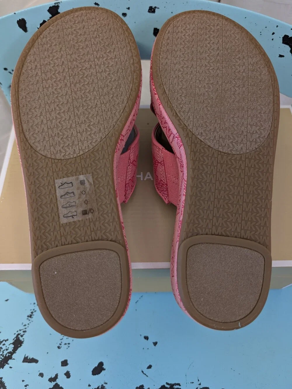 Michael Kors Coral Cross-Strap Platform Slide Sandals NW 7.5